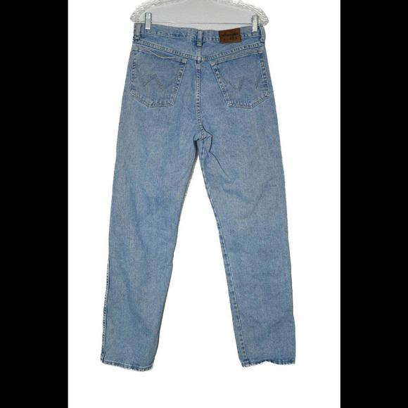 VTG Wrangler Men Jeans Blue Denim LightWash Western Cowboy Classic MidRise Sz 33 - Picture 3 of 5